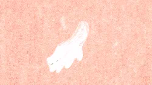 a stop motion animation of a falling cat